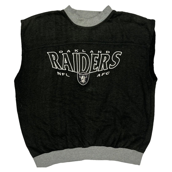 Oakland Raiders Lee Sport Nfl Sweater Vest - Large Black Polyester Blend