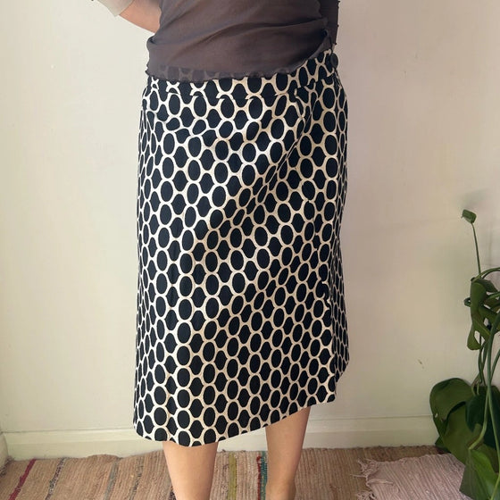 Vintage black & white Moschino Midi Skirt - womens 34" waist