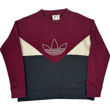  Adidas Trefoil Crew Neck Sweatshirt - Medium - Burgundy Cotton