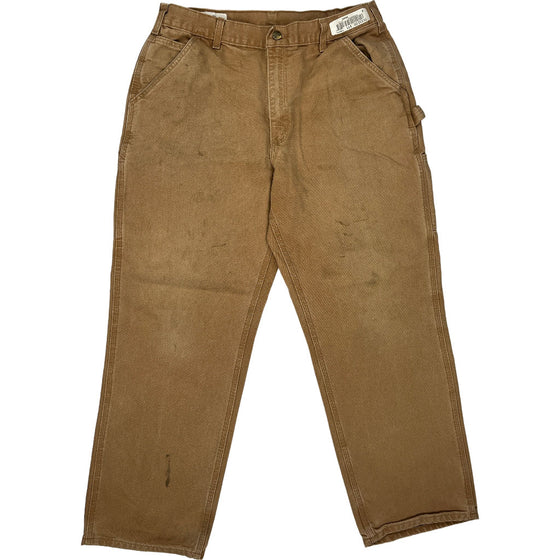 Carhartt Loose Original Fit Trousers - 36W 32L - Brown Cotton