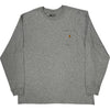 Carhartt Loose Fit Long Sleeve T-Shirt - XL - Grey Cotton Blend