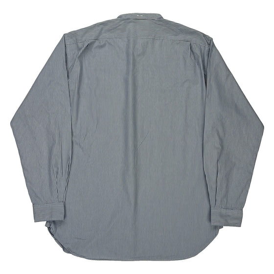 Ralph Lauren Collarless Shirt - Medium Blue Cotton