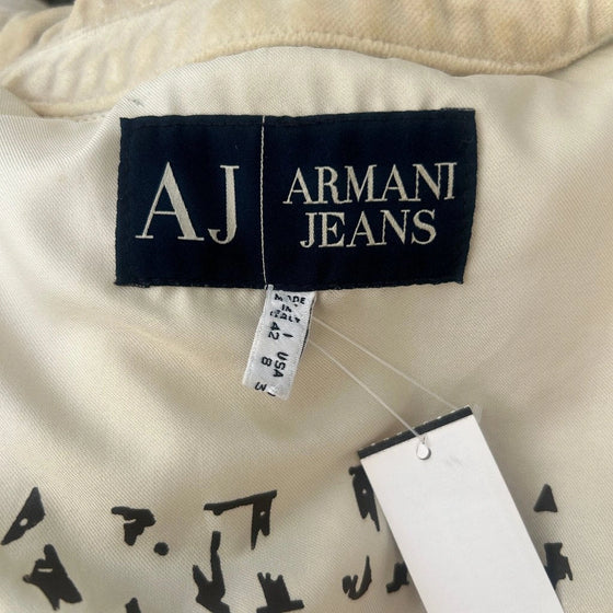 Vintage beige Armani Jeans Jacket - womens small