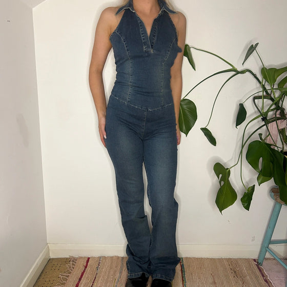 Vintage blue Che Denim Jumpsuit - womens medium