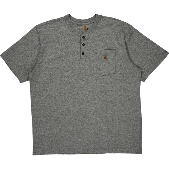 Carhartt Original Fit Henley T-Shirt - XL - Grey Cotton Blend