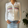 Vintage white Teddy Cardigan - womens small