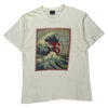 Japanese Wave Art Stussy Graphic T-Shirt - Large White Cotton