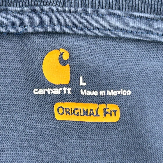 Carhartt Graphic T-Shirt - Small Navy Cotton Blend