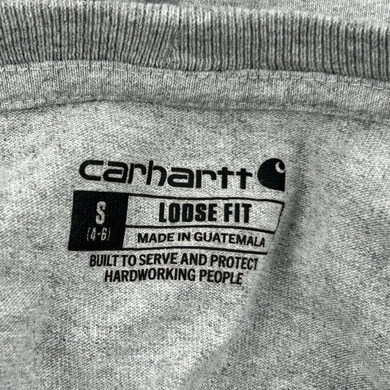 Carhartt Long Sleeve T-Shirt - Small Grey Cotton Blend