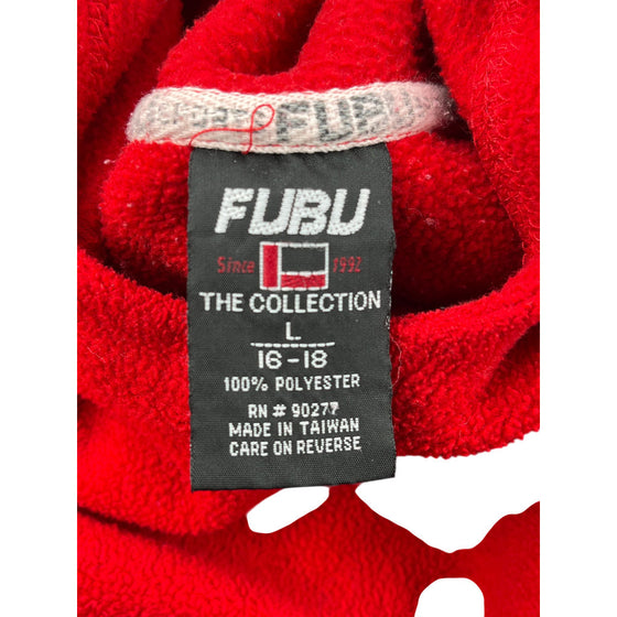 Age 14 Fubu Logo Red Hoodie - Large - Red Polyester