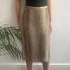 Vintage beige Passport Midi Skirt - womens 27" waist