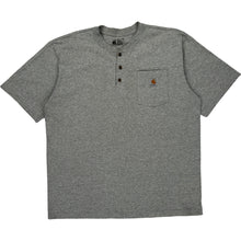  Carhartt Henley Pocket T-Shirt - XL - Grey Cotton Blend