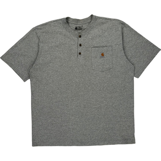 Carhartt Henley Pocket T-Shirt - XL - Grey Cotton Blend