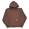 Carhartt Zip Up - 2XL Brown Cotton Blend