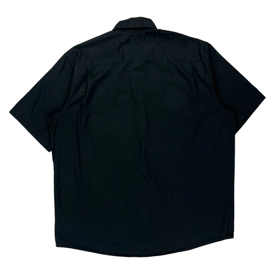 Wrangler Short Sleeve Shirt - Large Black Cotton