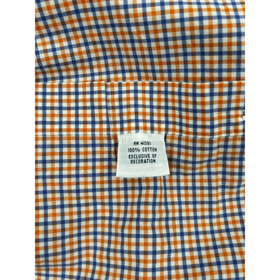 Ralph Lauren Checkered Shirt - Large - Orange Cotton