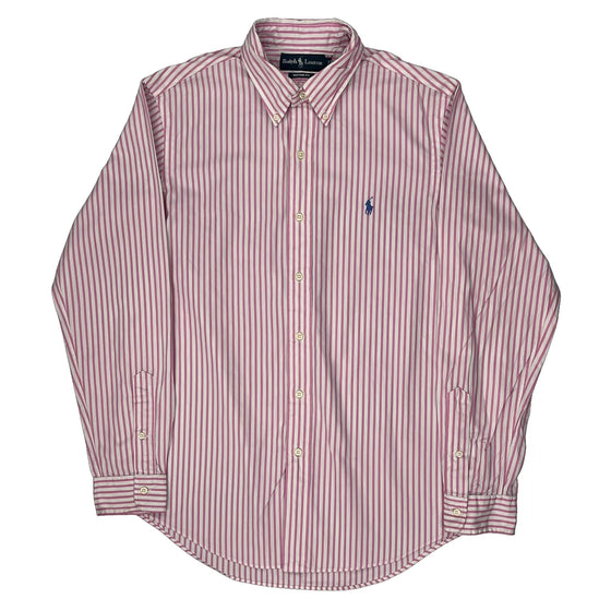 Ralph Lauren Striped Shirt - Medium Pink Cotton