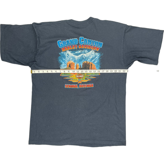 Harley Davidson Grand Canyon Graphic T-Shirt - XL - Blue Cotton