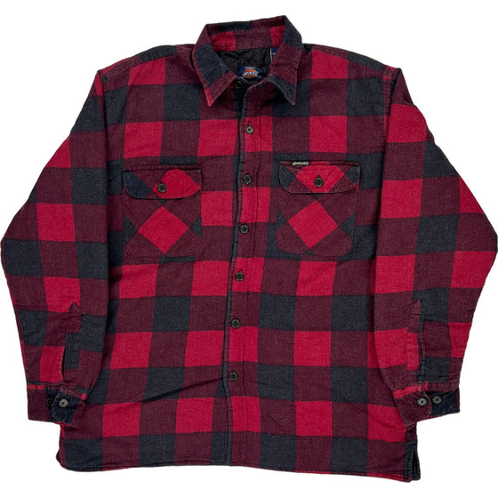 Dickies Checked Overshirt - Large - Red Cotton Blend