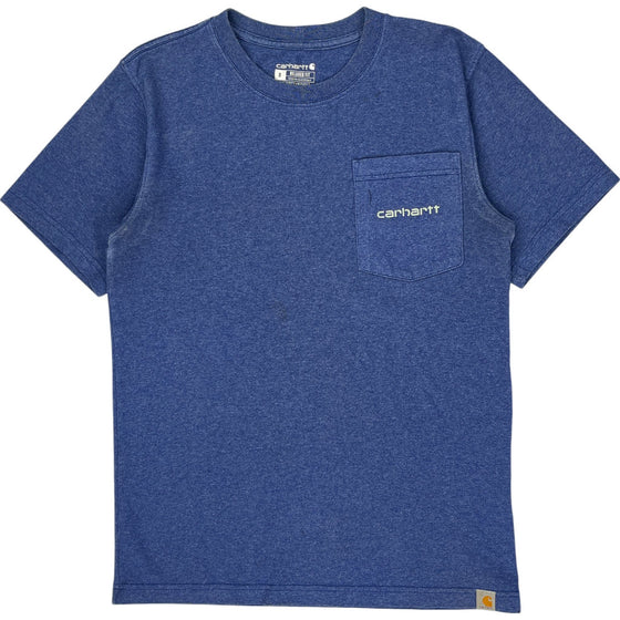 Carhartt Relaxed Fit Graphic T-Shirt - Small - Blue Cotton Blend