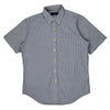 Ralph Lauren Striped Short Sleeve Shirt - Medium Blue Cotton