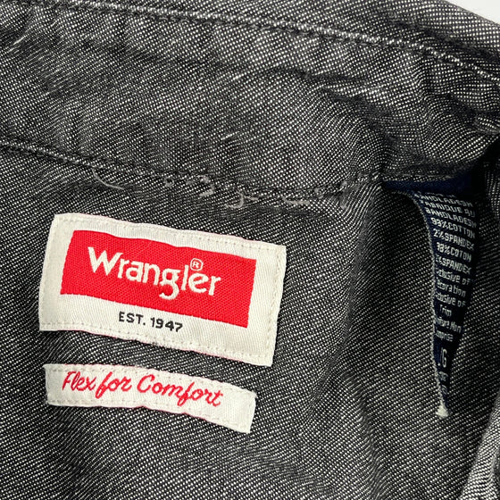 Wrangler Shirt - Large Grey Cotton Blend