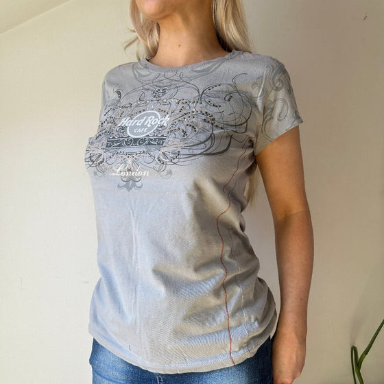 Vintage grey London Hard Rock Couture T-Shirt - womens small