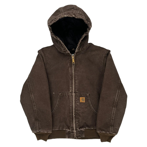 Age 10-12 Carhartt Jacket - Large Brown Cotton