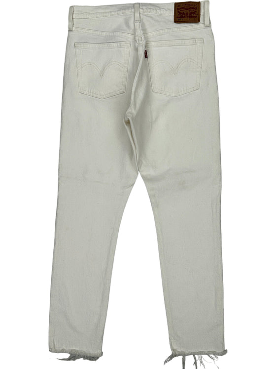 Levis 501 Skinny Jeans - W30 L27 - White Cotton