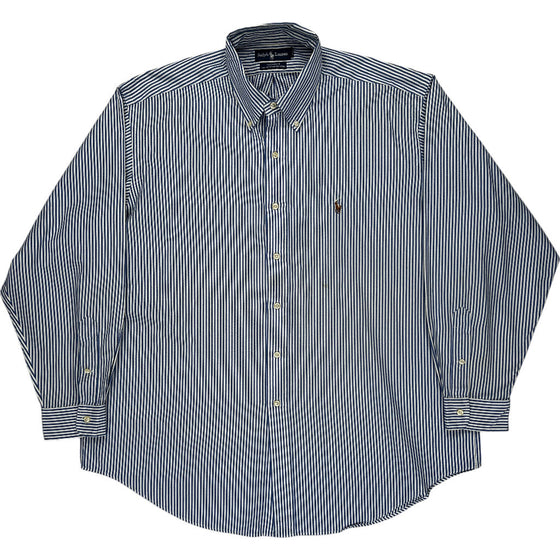 Ralph Lauren Yarmouth Striped Shirt - XL - Blue Cotton