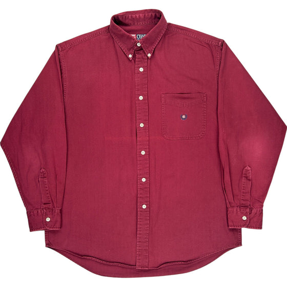 Chaps Ralph Lauren Long Sleeve Shirt - Large - Burgundy Cotton