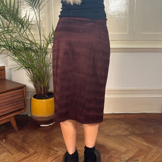 Vintage brown Genny Midi Skirt - womens 30" waist