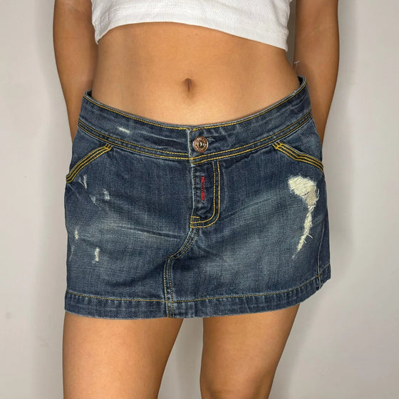 Vintage blue Yes Miss Denim Skirt - womens 32" waist