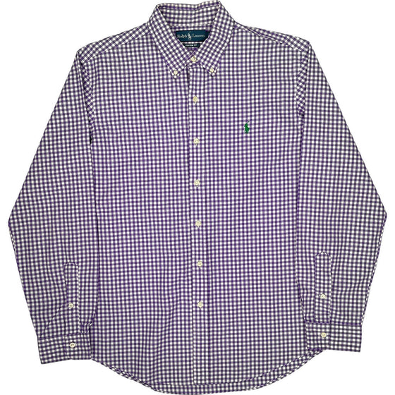 Ralph Lauren Custom Fit Check Shirt - Large - Purple Cotton