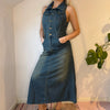 Vintage blue Daizy Denim Dress - womens small