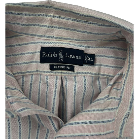 Ralph Lauren Classic Fit Striped Shirt - XL - Pink Cotton