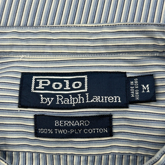 Ralph Lauren Collarless Shirt - Medium Blue Cotton