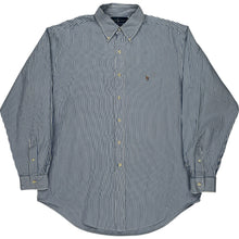  Ralph Lauren Yarmouth Striped Shirt - Large - Blue Cotton