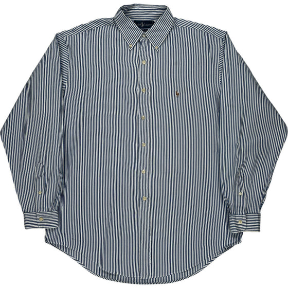 Ralph Lauren Yarmouth Striped Shirt - Large - Blue Cotton