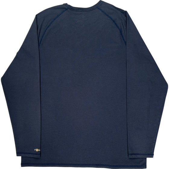 Carhartt Relaxed Fit Long Sleeve T-Shirt - XL - Navy Cotton Blend