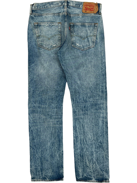 Levis 501 Distressed Jeans - W33 L32 - Blue Cotton