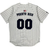 Majestic Puerto Rico Pinstripe Baseball Jersey - 3XL - White Cotton