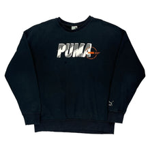  Puma Logo Puma Spellout Sweatshirt - Large Navy Cotton Blend