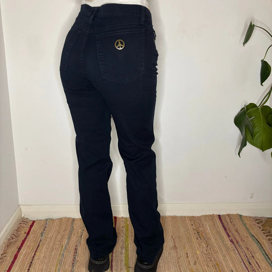 Vintage navy Moschino Jeans Trousers - womens 29" waist