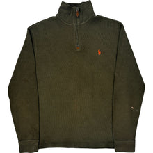  Polo Ralph Lauren 1/4 Zip Sweatshirt - Small - Green Cotton