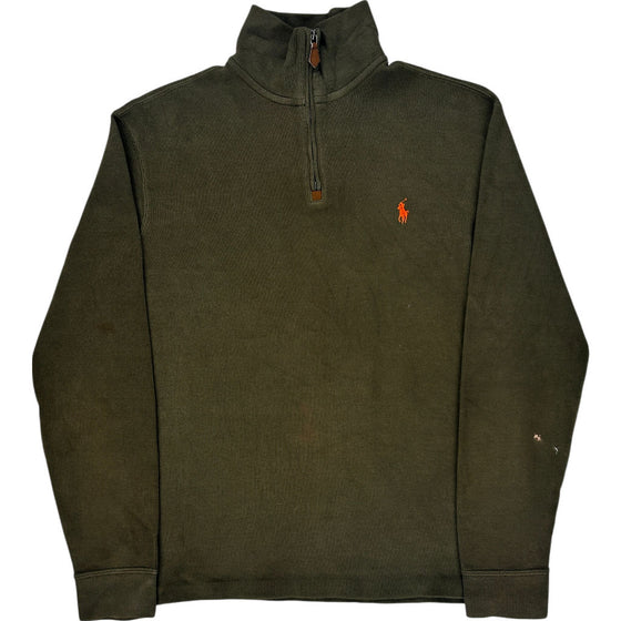 Polo Ralph Lauren 1/4 Zip Sweatshirt - Small - Green Cotton