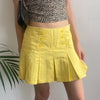 Vintage yellow Benetton Mini Skirt - womens 28" waist