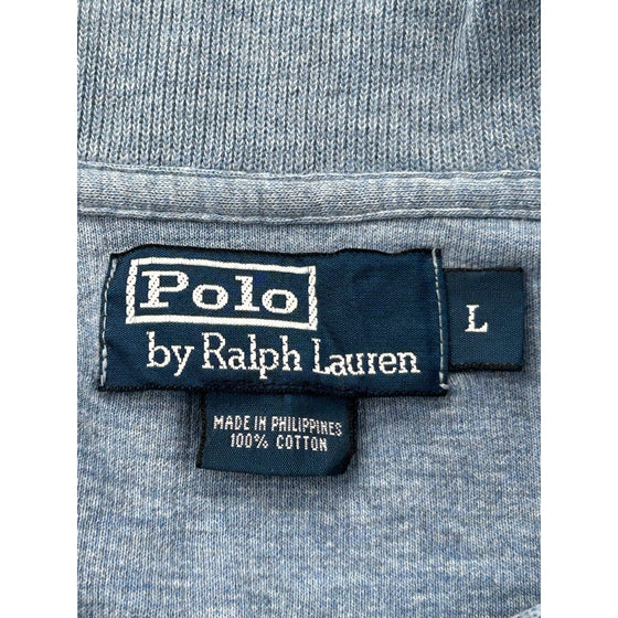 Polo Ralph Lauren 1/4 Zip Sweatshirt - Large - Blue Cotton