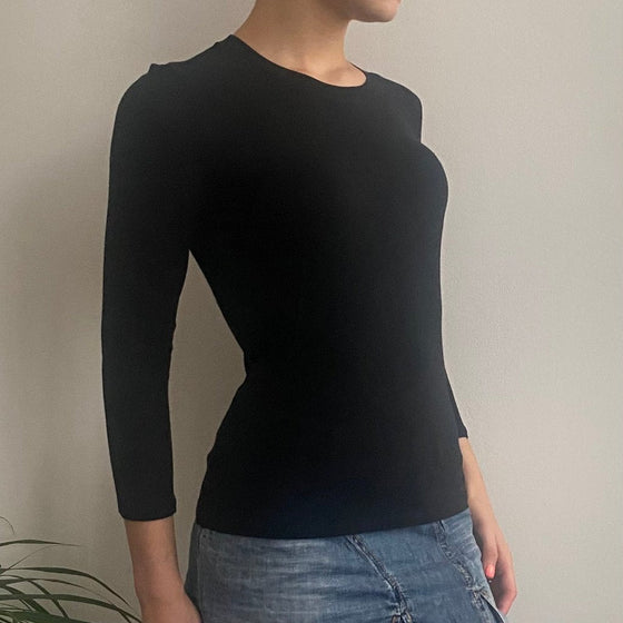 Vintage black Armani Jeans Long Sleeve T-Shirt - womens medium