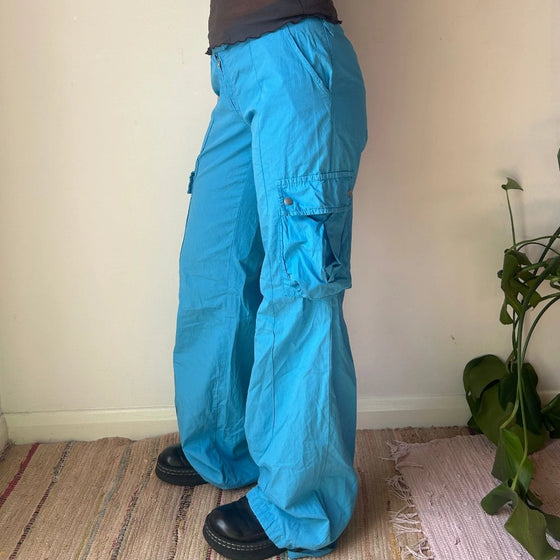 Vintage blue Unbranded Parachute Trousers - womens small